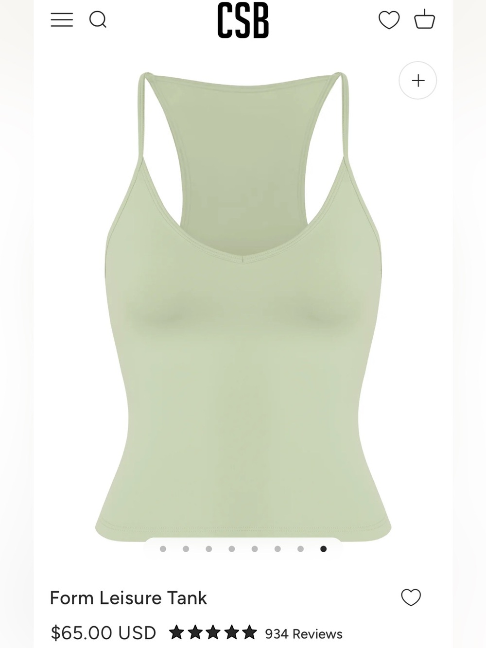 CSB Form Leisure Tank - Sage Green